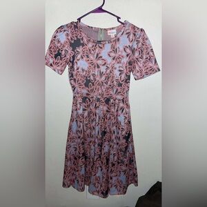 LuLaRoe Asymmetrical Dress in Pink and Black Floral
